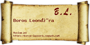 Boros Leonóra névjegykártya