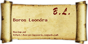 Boros Leonóra névjegykártya